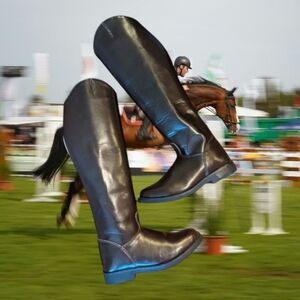 Hispar Ladies Horse Riding Dressage brown Patrol Tall leather Boots NWOT sz 9